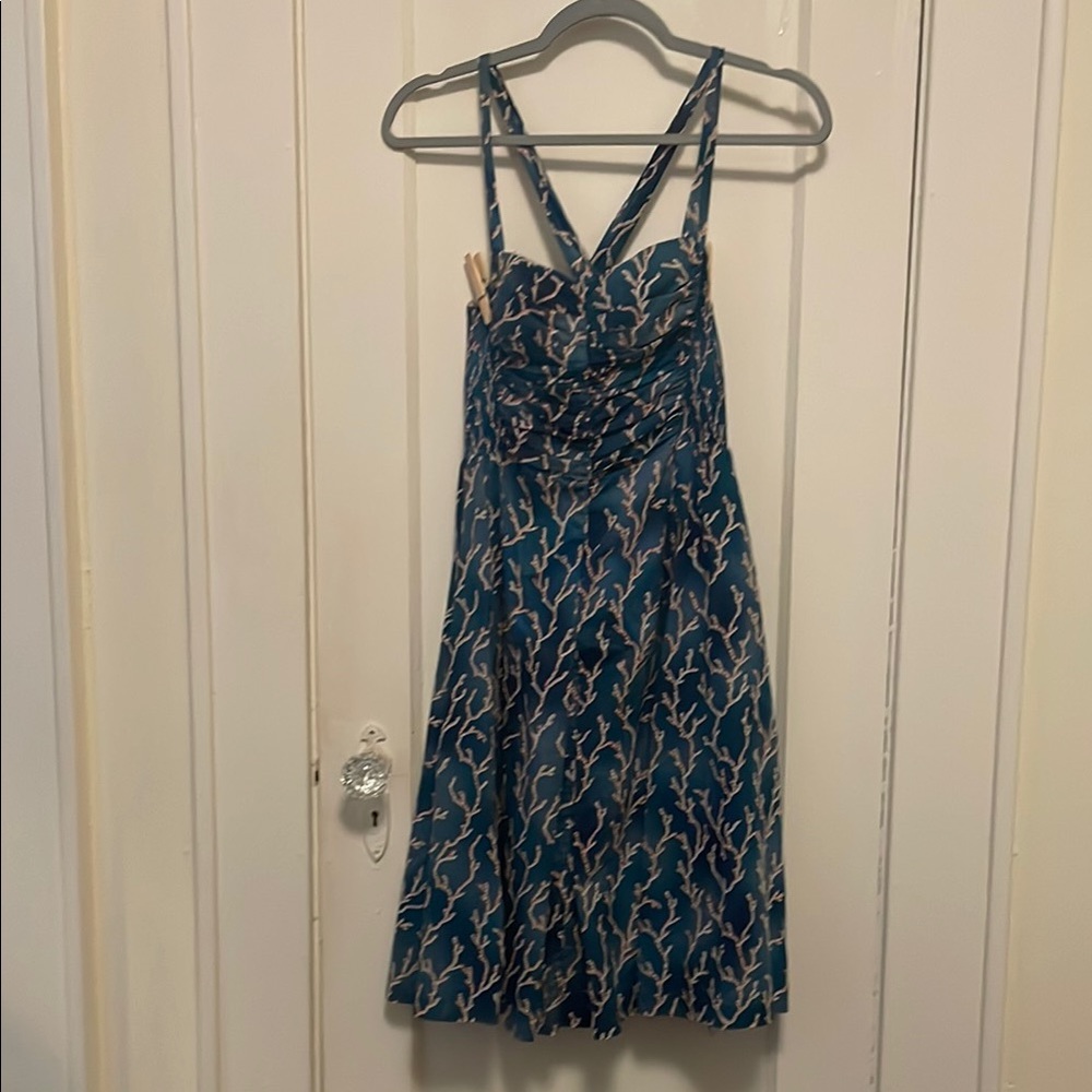 HD in Paris by Anthropologies Blue Acropora Coral Reef Retro Dress - size 00
